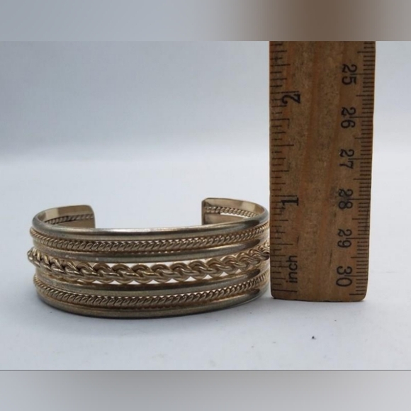 Navajo Sterling 925 Harry Morgan Signed Vintage Patina Cuff Bracelet - Picture 13 of 15